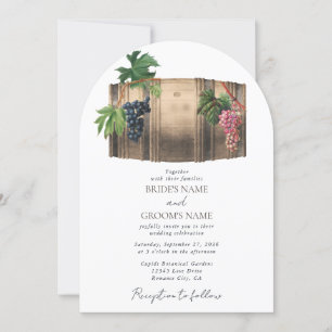 Invitation Vin rustique Barrel Vignoble Mariage
