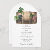 Invitation Vin rustique Barrel Vignoble Mariage (Devant / Derrière)
