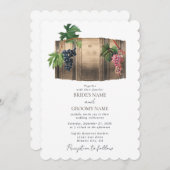 Invitation Vin rustique Barrel Vignoble Mariage (Devant / Derrière)