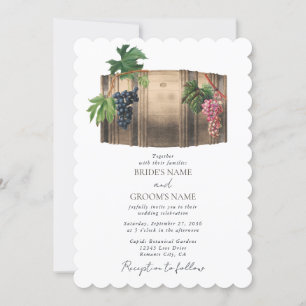 Invitation Vin rustique Barrel Vignoble Mariage