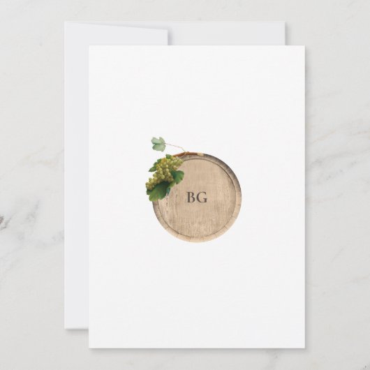Invitation Vin rustique Barrel Vignoble Mariage (Dos)