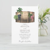 Invitation Vin rustique Barrel Vignoble Vignoble Mariage Phot (Debout devant)