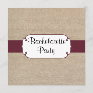 Invitation Vin rustique et partie beige de Bachelorette de