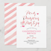 Invitation Vin Saint-Galentin's Day Party Brunch Dîner Valent (Devant / Derrière)