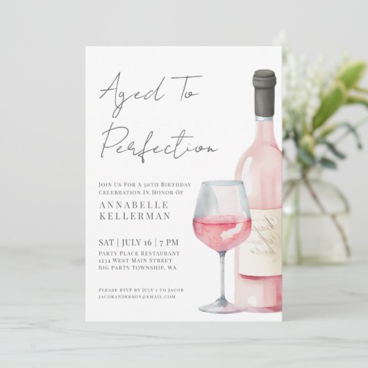 Invitation Vin Simple 50ème anniversaire (Debout devant)