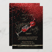 Invitation Vin Sipping et lèvres Lipsense Party (Devant / Derrière)