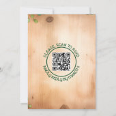Invitation Vin sur bois St Patrick's Day QR mariage rustique (Dos)