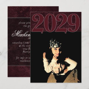 Invitation Vin Velvety Damask   Maroon Grunge Photo baroque