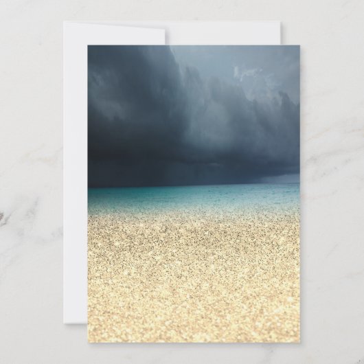 Invitation Vin Verre Ballons Gold Parties scintillant Plage R (Dos)