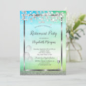 Invitation Vin Verre Ballons Parties scintillant Retraite ver (Debout devant)