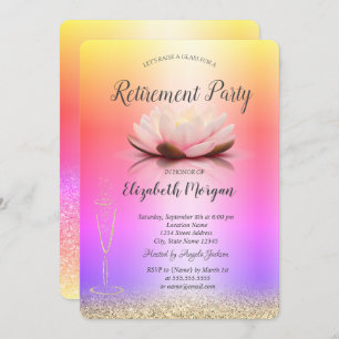 Invitation Vin Verre Ombre Parties scintillant Bokeh Lotus Re