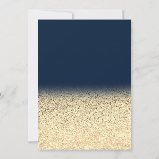 Invitation Vin Verre Or Ballons Parties scintillant Bleu retr (Dos)