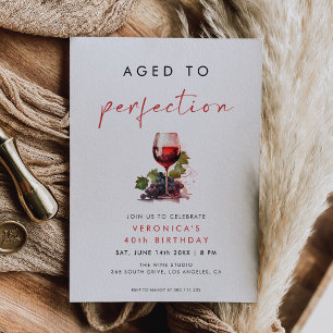 Invitation Vin vieilli à la perfection pour anniversaire