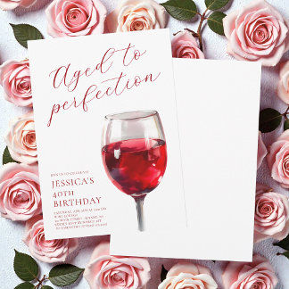 Invitation Vin Vieilli à la Perfection Scénario de fête d'ann