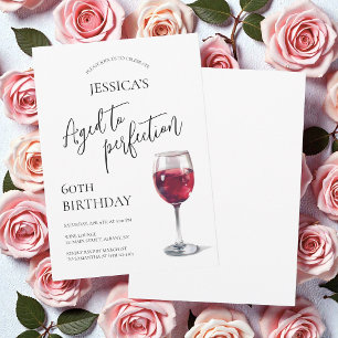 Invitation Vin Vieilli à la Perfection Texte Soixantième Anni