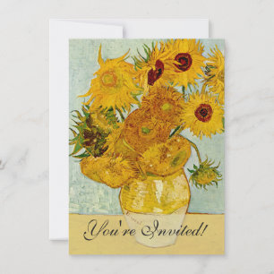 Invitation Vincent Van Gogh 12 Tournesols Impressionniste