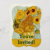 Invitation Vincent Van Gogh 12 Tournesols Impressionniste (Devant / Derrière)