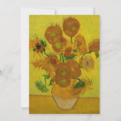 Invitation Vincent Van Gogh 15 Peinture de tournesols (Dos)