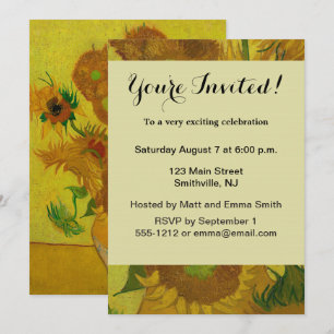 Invitation Vincent Van Gogh 15 Tournesols Peinture
