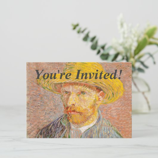 Invitation Vincent Van Gogh Auto-portrait peinture impression (Debout devant)