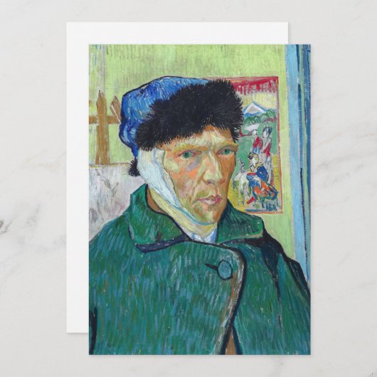 Invitation Vincent van Gogh - Autoportrait avec oreille bandé (Devant / Derrière)