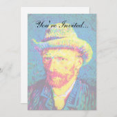 Invitation Vincent Van Gogh - Autoportrait Pop Art Avec Casqu (Devant / Derrière)