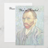 Invitation Vincent Van Gogh - Autoportrait vert Beaux-Arts (Devant / Derrière)