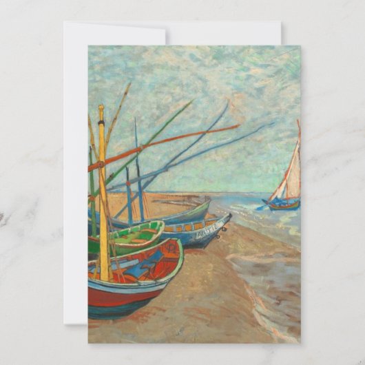 Invitation Vincent Van Gogh Bateaux de pêche (Devant)