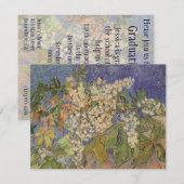 Invitation Vincent van Gogh - Branches de marronnier en fleur (Devant / Derrière)