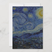 Invitation Vincent Van Gogh Fête des mariées de nuit Starry (Dos)