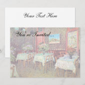 Invitation Vincent Van Gogh - Intérieur d'un restaurant (Devant / Derrière)