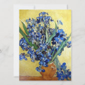 Invitation Vincent van Gogh, iris bleus sur fond jaune (Dos)