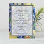 Invitation Vincent van Gogh, iris bleus sur fond jaune (Debout devant)