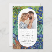 Invitation Vincent Van Gogh Irises Floral Photo Mariage (Devant)