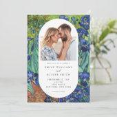 Invitation Vincent Van Gogh Irises Floral Photo Mariage (Debout devant)