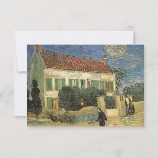 Invitation Vincent van Gogh - La Maison blanche la nuit (Devant)