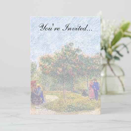 Invitation Vincent Van Gogh - Les Amoureux dans le parc (Debout devant)