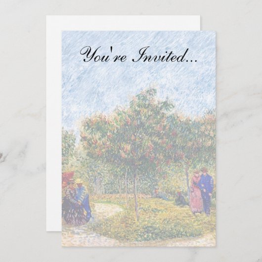 Invitation Vincent Van Gogh - Les Amoureux dans le parc (Devant / Derrière)