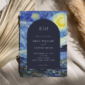 Invitation Vincent Van Gogh Mariage de nuit Starry