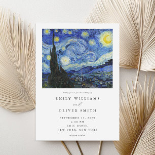 Invitation Vincent Van Gogh Mariage de nuit Starry