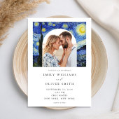 Invitation Vincent Van Gogh Mariage photo de nuit Starry