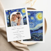Invitation Vincent Van Gogh Mariage photo de nuit Starry