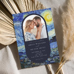 Invitation Vincent Van Gogh Mariage photo de nuit Starry<br><div class="desc">Elégant faire-part de mariage moderne avec la peinture de Vincent Van Gogh Starry Night et votre photo personnalisée.</div>