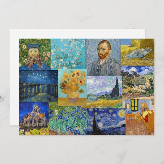Invitation Vincent Van Gogh - Masterpieces Patchwork (Devant / Derrière)