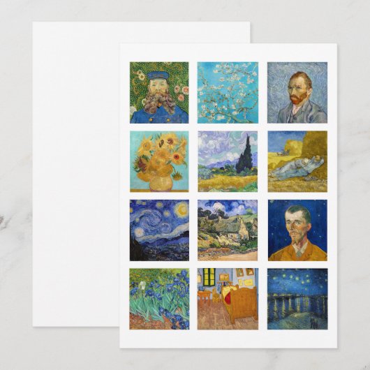 Invitation Vincent Van Gogh - Masterpieces Patchwork (Devant / Derrière)