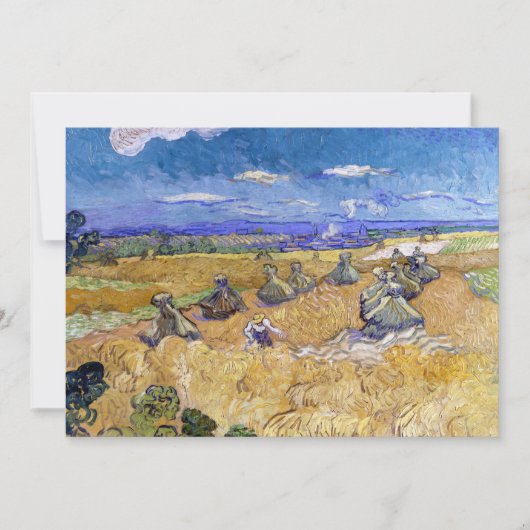 Invitation Vincent van Gogh - Meules de blé avec des moissonn (Devant)