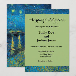 Invitation Vincent Van Gogh Nuit étoilée sur le Rhône