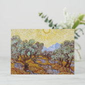 Invitation Vincent van Gogh - Oliviers, Ciel Jaune et Soleil (Debout devant)