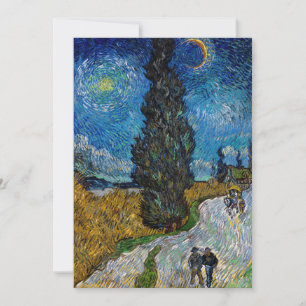 Invitation Vincent van Gogh - Route au cyprès et à l'étoile