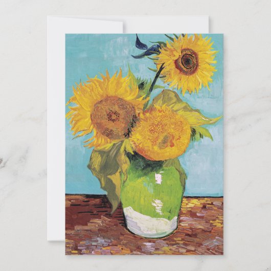 Invitation Vincent Van Gogh - Trois tournesols dans un vase (Devant)